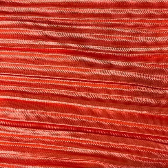 Sincerely Jules Orange Crinkle Pleated Halter Crop Top Ruched Boho Coastal L - Picture 11 of 11